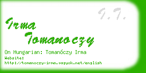 irma tomanoczy business card